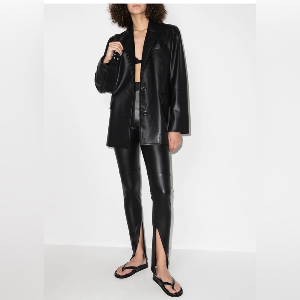 BNWT Allix NYC Carlisle vegan black leather pants/trouser.